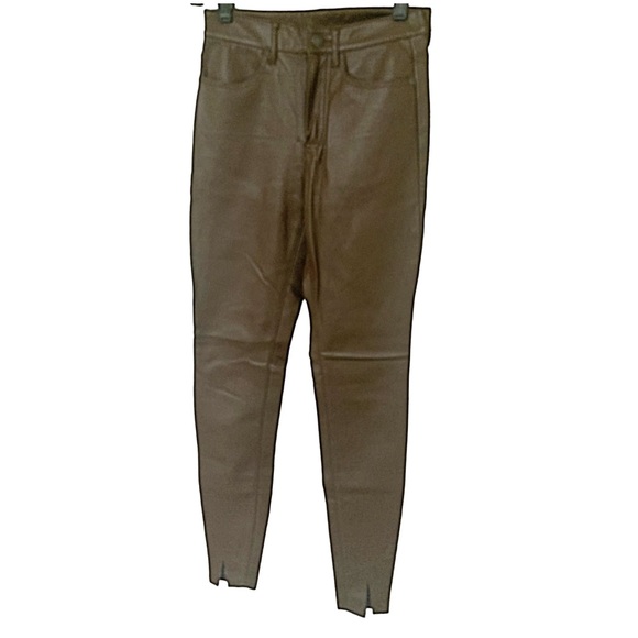 New Free People Jeans Brown Faux Leather Jeans Size 26 - Picture 7 of 17